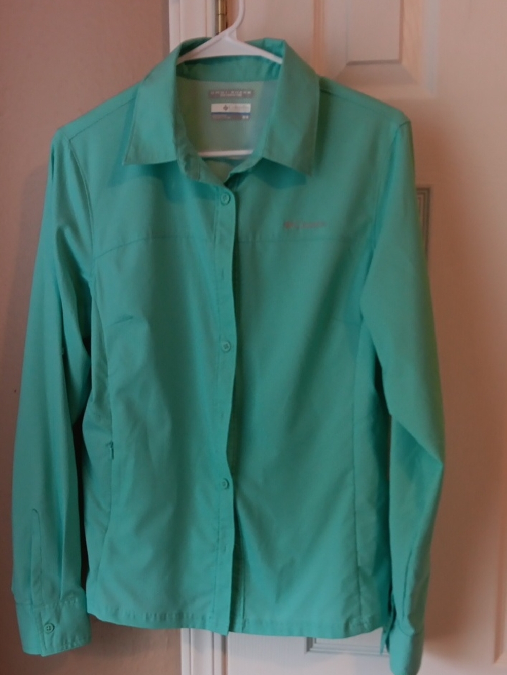 Columbia Omni-Shade Sun Protection Women's Teal Button-Down Outdoor Shirt